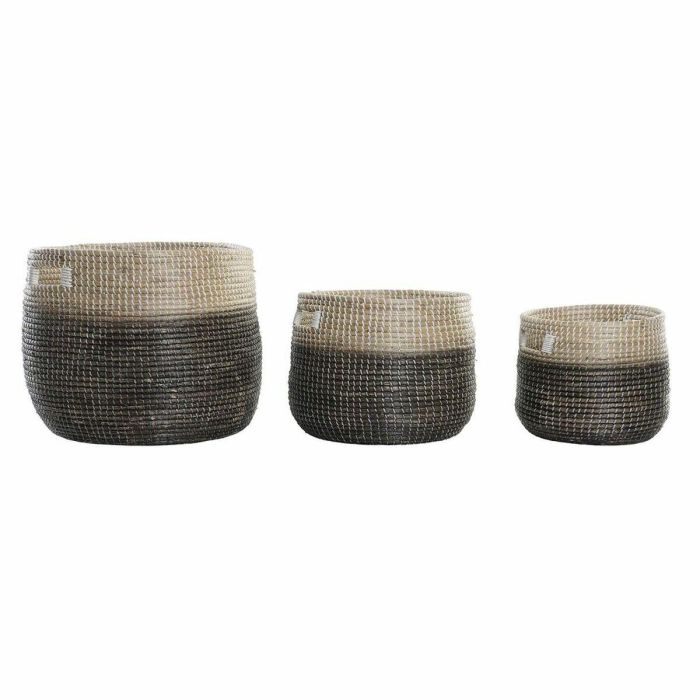 Cesta Balines DKD Home Decor Natural Gris 43 x 39 x 43 cm Set de 3 Cesta Balines DKD Home Decor Natural Gris 43 x 39 x 43 cm Set de 3