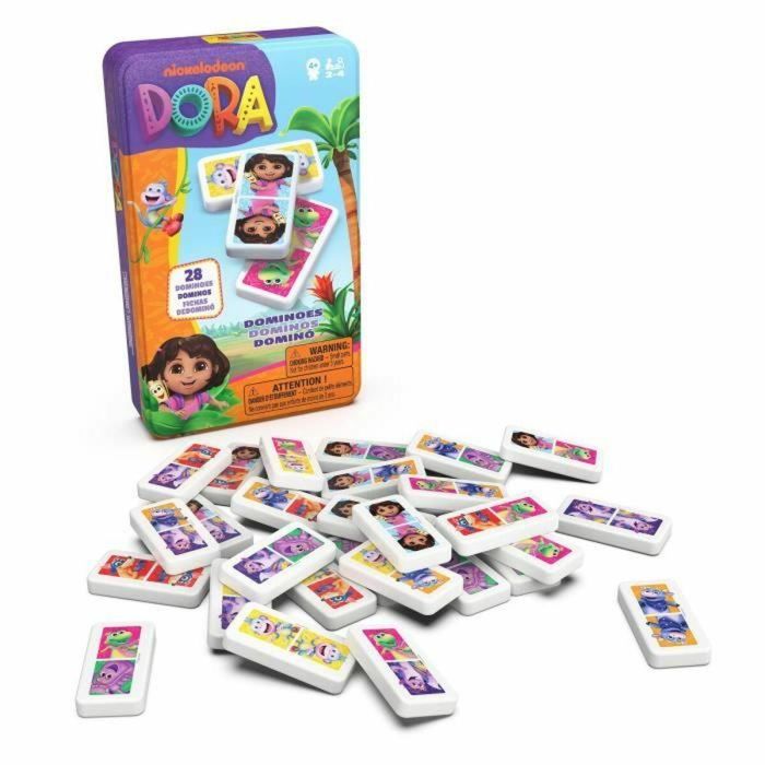 Spinmaster Dora la Exploradora 28 fichas de dominó Caja de metal A partir de 4 años SPI6074104 3