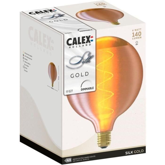 Bombilla Filamento Espiral Silk Globe G125 Oro 220-240V 4W 140lm 1800K E27 intensidad variable 1 Bombilla Filamento Espiral Silk Globe G125 Oro 220-240V 4W 140lm 1800K E27 intensidad variable 1