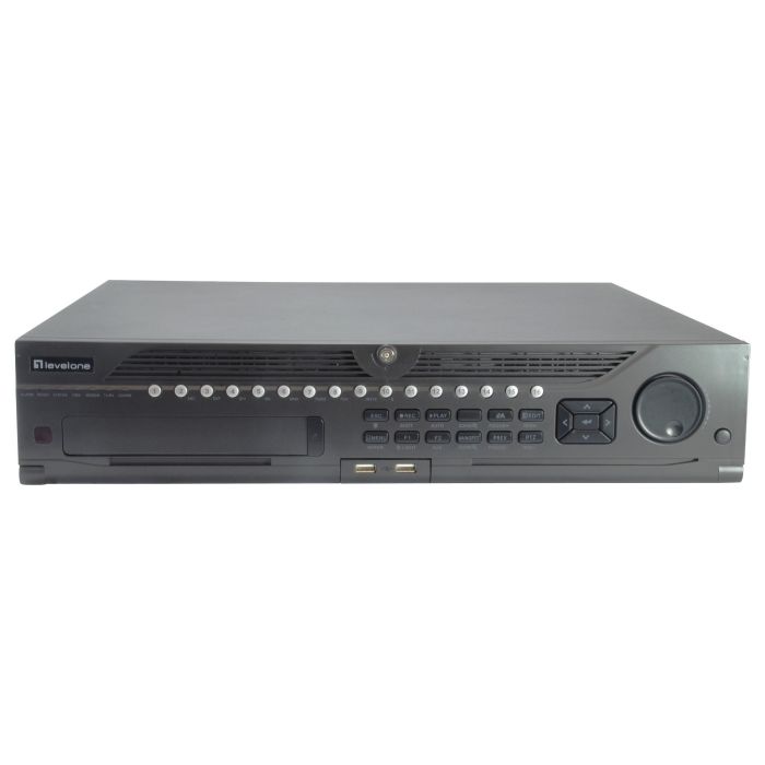 LevelOne NVR-0764 Videograbador de Red (NVR) 64 Canales, 8 Bahías HDD, H.265+, 4K, 128 Usuarios, 2 Puertos HDMI, 2 VGA, RAID 2