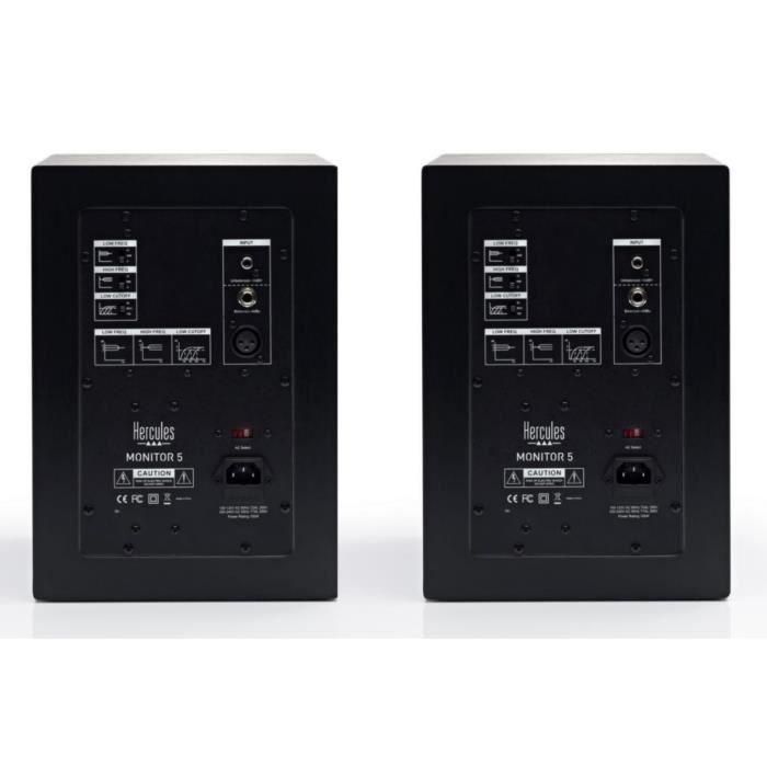 Hercules Monitor de Estudio 5 (Par) - 80W RMS (x2), 160W Pico, Biamplificado LF50W/HF30W, Woofer 5" Kevlar para Mezcla 2