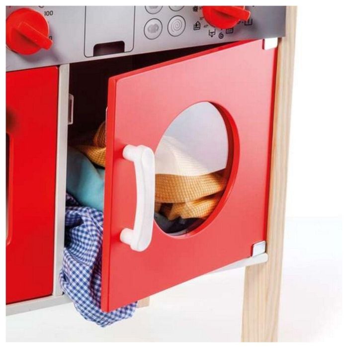 Molto Cocina de madera roja con 10 accesorios, ideal para niños a partir de 1 año (85,5x30x60 cm) 3 Molto Cocina de madera roja con 10 accesorios, ideal para niños a partir de 1 año (85,5x30x60 cm) 3