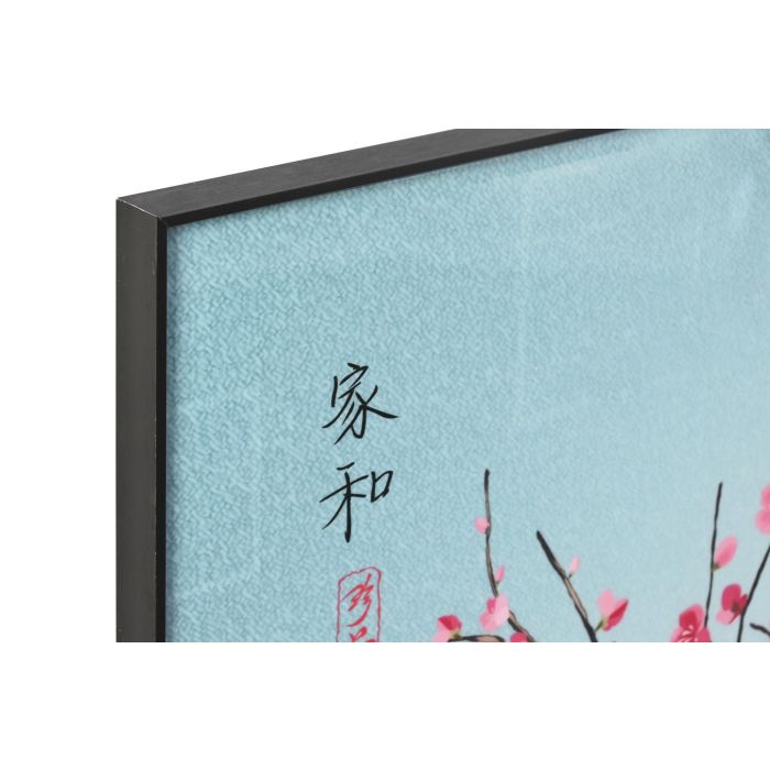 DKD Home Decor Cuadro Oriental con Jarrones Rosa Verde 80x80 cm - Set de 2 Unidades de Arte para Pared en Aluminio y MDF 1