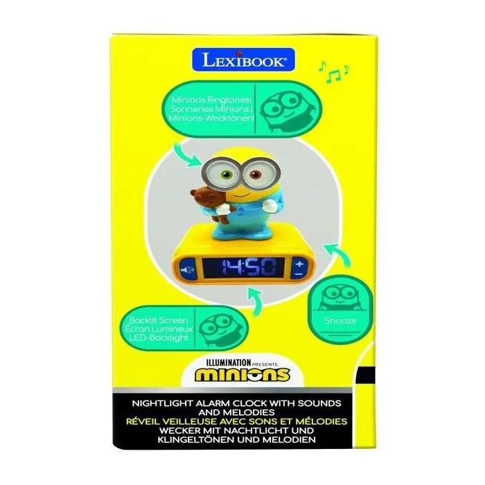 Lexibook Reloj Despertador Minions con Luz Nocturna 3D y Efectos de Sonido 4 Lexibook Reloj Despertador Minions con Luz Nocturna 3D y Efectos de Sonido 4