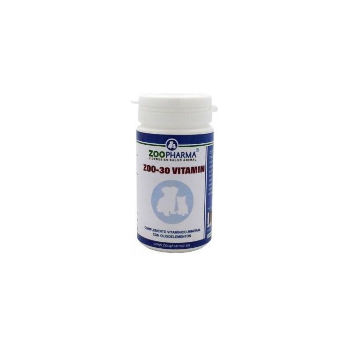 Zoopharma Veterinaria Zoo-30 Vitamins para Perros y Gatos, Complejo Vitamínico Mineral, Ideal Gestación/Lactancia, 30 Comprimidos