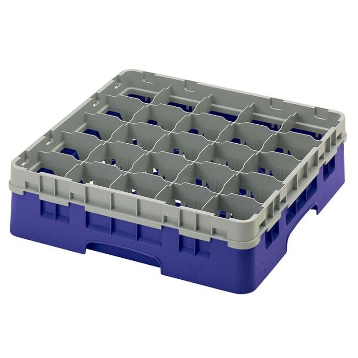 CAMBRO - 25S418-184 - Cesta de lavado 25 comp. 1 altura - 8,7 cm Ø máx. - alt. máx. 11,8cm - 50 x 50 x 14,3 cm - Beige
