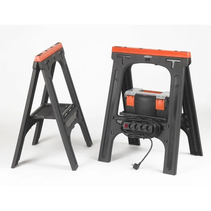 Tood Lote de 2 Caballetes Plegables 60x10x80 cm Carga Máxima 200 kg 2 Tood Lote de 2 Caballetes Plegables 60x10x80 cm Carga Máxima 200 kg 2