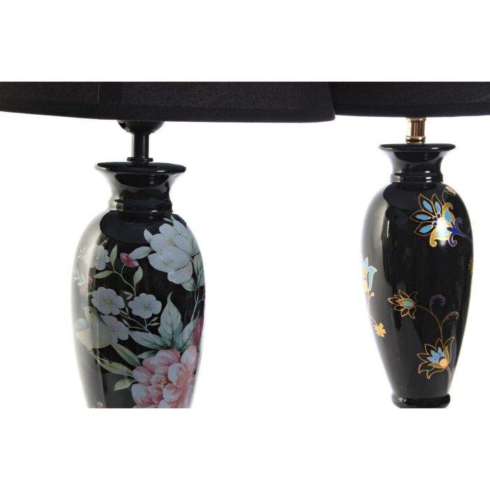 Lampara Sobremesa Oriental DKD Home Decor Negro Dorado 28 x 51 x 28 cm (2 Unidades) 3