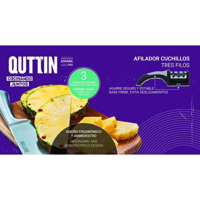 Quttin Afilador de Cuchillos Prb de Tres Filos, 21.5 x 5 x 5.6 cm, 140 g (12 Unidades) 7 Quttin Afilador de Cuchillos Prb de Tres Filos, 21.5 x 5 x 5.6 cm, 140 g (12 Unidades) 7