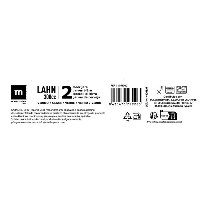 Set 2 Jarras Lahn 300 cc - Inde (24 Cajas) 3 Set 2 Jarras Lahn 300 cc - Inde (24 Cajas) 3