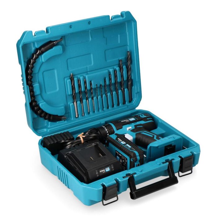 Koma Tools Kit taladro percutor/atornillador 20V con batería 2.0Ah, cargador, brocas y accesorios 2 Koma Tools Kit taladro percutor/atornillador 20V con batería 2.0Ah, cargador, brocas y accesorios 2
