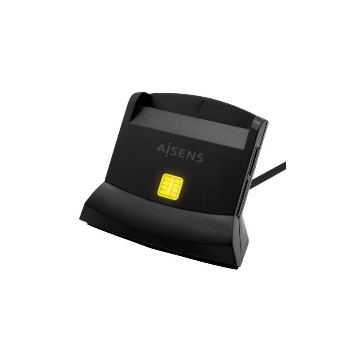 Aisens Lector DNIe y Tarjetas Inteligentes USB-C con Lector SIM SD MicroSD MMC RS-MMC Negro 1