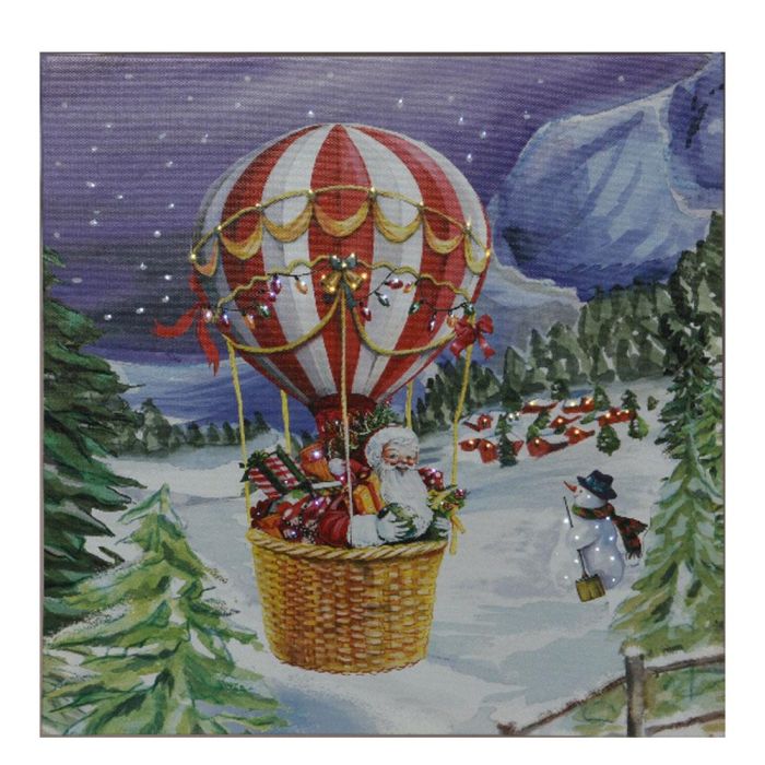 Cuadro Decorativo con LED 38 x 38 cm, Modelo Globo y Tren, Luz Cálida y Multicolor 1