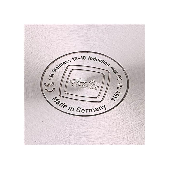 Fissler Pure Profi Cacerola de 24 cm con tapa de metal - Acero inoxidable reciclado - Ref 08612424000/0 13