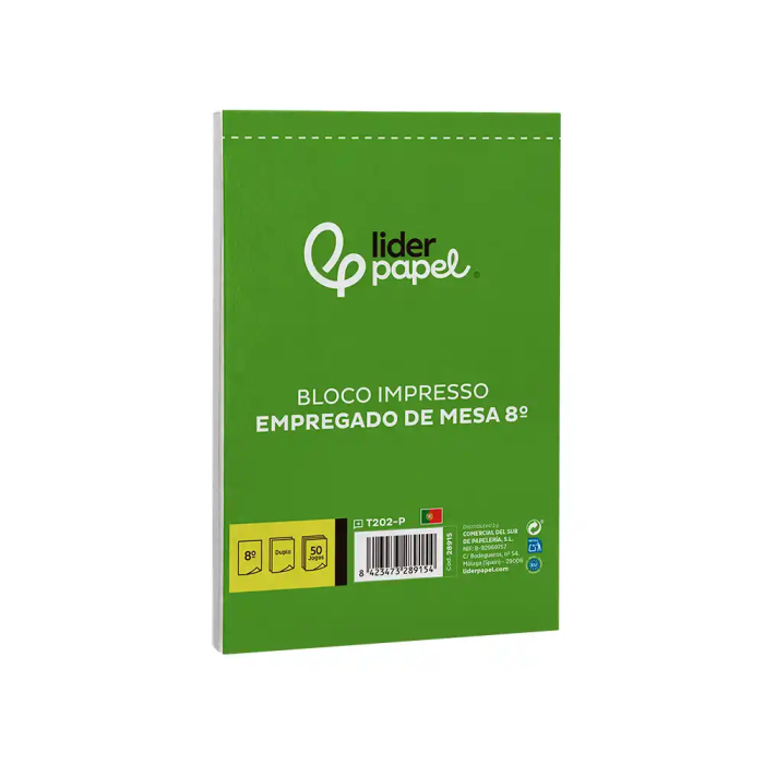 Liderpapel Talonario Camarero Octavo 2 Copias Duplicado 60g Portugues 4