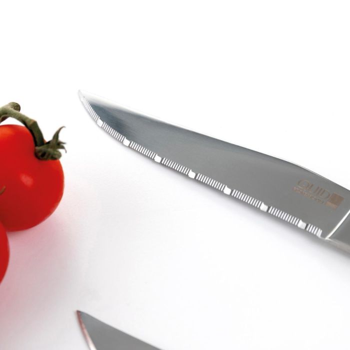 Quid Professional Cuchillo Steak Narbona Acero Inoxidable y Mango Madera 22 cm - Pack 12 Unidades con Mango Remachado 2