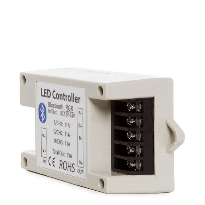 Controlador Tira LED RGB Bluetooth Smartphone 12-24VDC 400-800W 2
