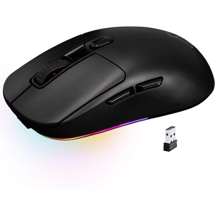 Ratón para juegos competitivo - Con cable o inalámbrico - The G-Lab - KULT-TITAN - RGB - 12000 DPI - Negro