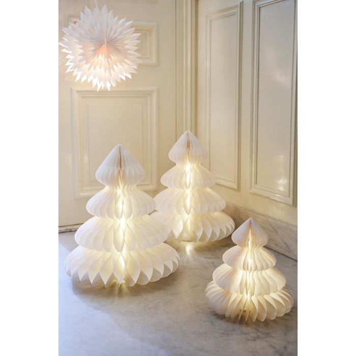 Figura arbol blanco de papel led ø24 x 28 cm 2 Figura arbol blanco de papel led ø24 x 28 cm 2