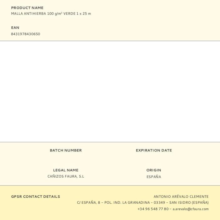 Malla antihierba 100 g/m² verde 1 x 25 m 1 Malla antihierba 100 g/m² verde 1 x 25 m 1