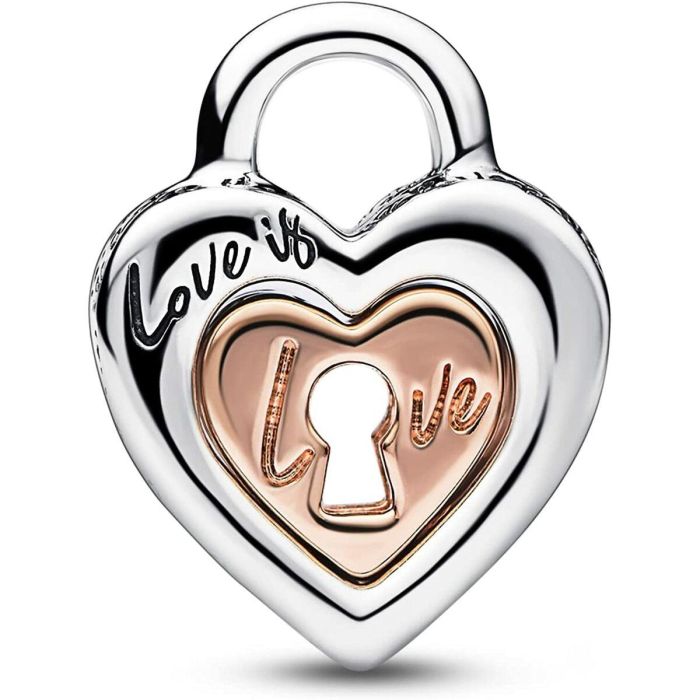 Charm Mujer Pandora TWO-TONE PADLOCK SPLITTABLE HEART 2