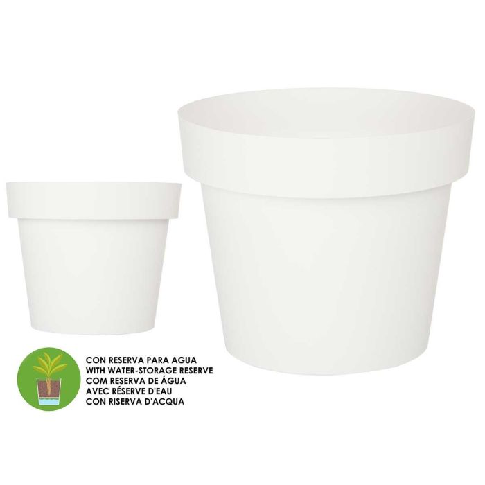 Maceta Plastico Blanca Con Reserva Agua 35Cm Ibergarden (6 Unidades) Maceta Plastico Blanca Con Reserva Agua 35Cm Ibergarden (6 Unidades)