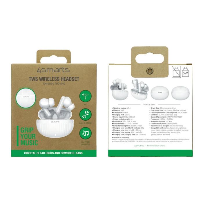 4smarts SkyBuds Pro ANC Auriculares True Wireless con Cancelación de Ruido Activa, Bluetooth 5.4, Negro 5