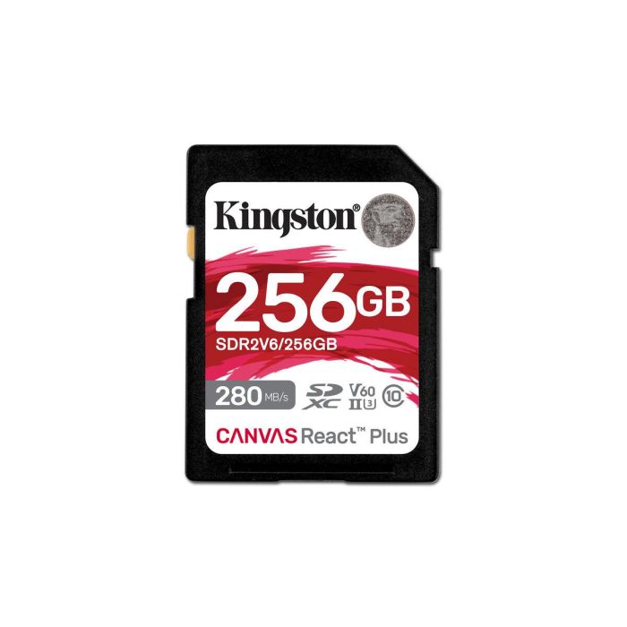 Kingston XC React+ 280R/150W Tarjeta SDXC 256GB UHS-II Velocidad Lectura 280MB/s Escritura 150MB/s V60 U3 Clase 10 2