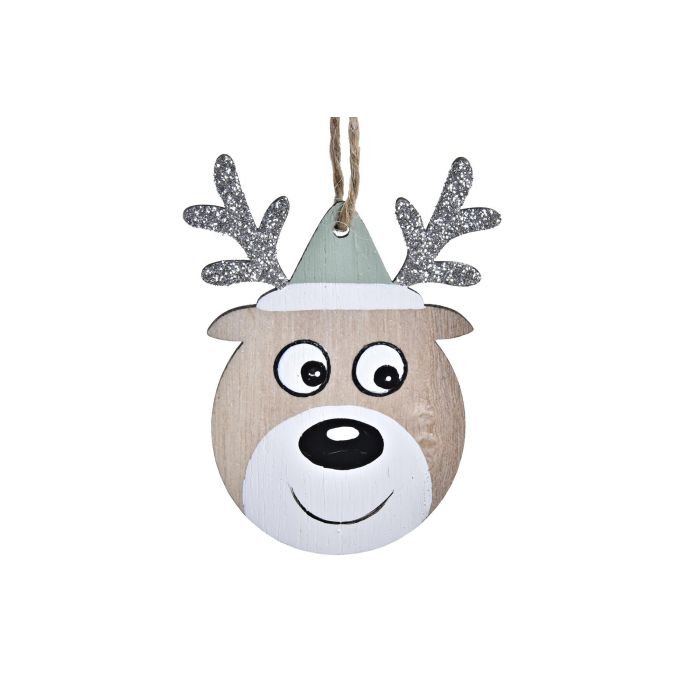 DKD Home Decor Decoración Colgante Navidad Moderna Set de 3, Multicolor Azul Marino Verde, MDF, 8x1.5x21 cm 2
