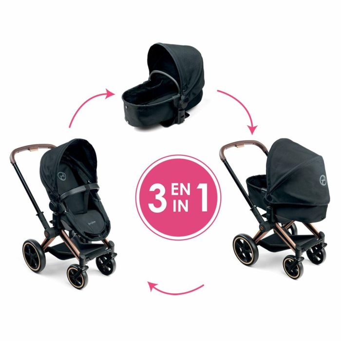 COROLLE COR4063013141876 Cochecito Cybex 3 en 1 Negro para muñecas bebé de 36 y 42 cm - a partir de 3 años 2