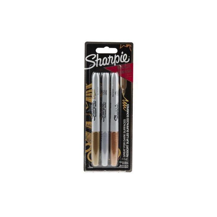 Sharpie Marcador Permanente Bl3 Fine Metálico C-Surtidos Blíster 3 Ud