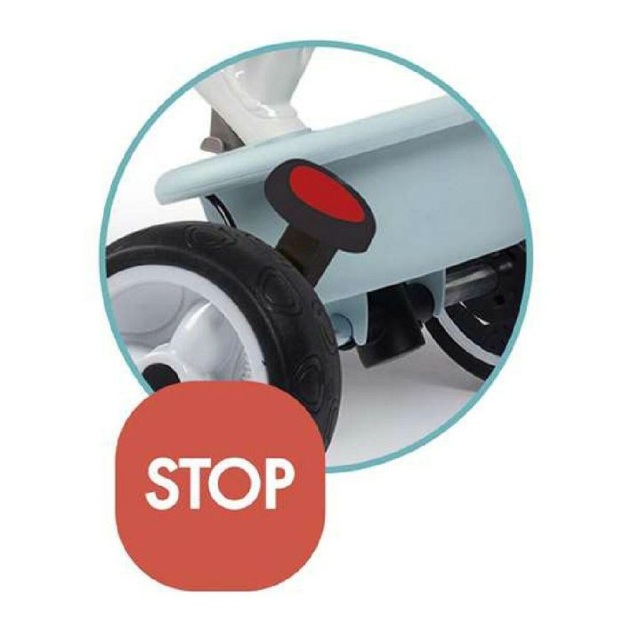Smoby Triciclo Baby Balade Plus Azul Evolutivo con Asa Parental, Ruedas Silenciosas y Parasol 360° 5
