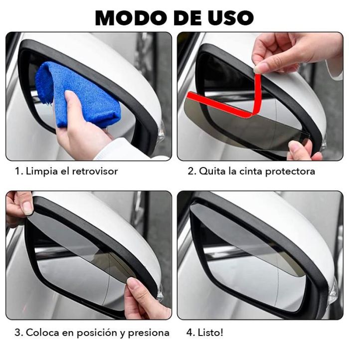 Occ Sport Protector de Lluvia para Espejo Retrovisor Lateral Traslúcido OCCDEC021 Pack 2 Universal PVC 4 Occ Sport Protector de Lluvia para Espejo Retrovisor Lateral Traslúcido OCCDEC021 Pack 2 Universal PVC 4