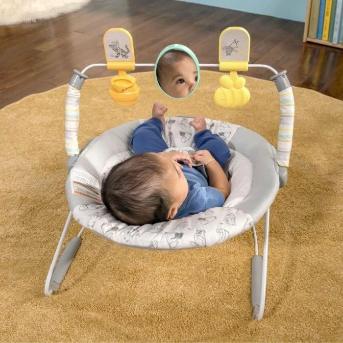 DISNEY BABY BRI0074451171909 Hamaca Bebé Winnie The Pooh con Juguetes Educativos Extraíbles Regulable 0-6 Meses 4