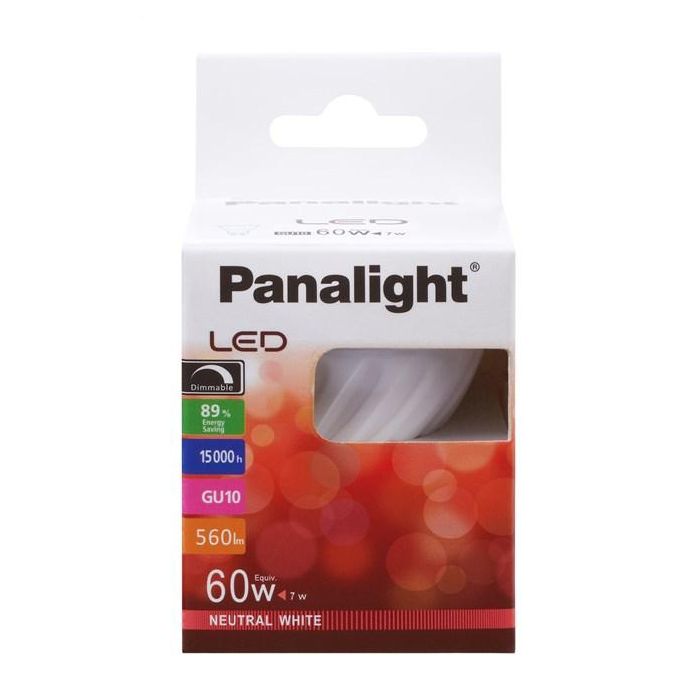 Lámpara Led Dicroica Dimm Gu10 De 7W 4000K Pack De 4 PANASONIC-PANALIGHT LDRHV9L40WG102DPL-4x 3