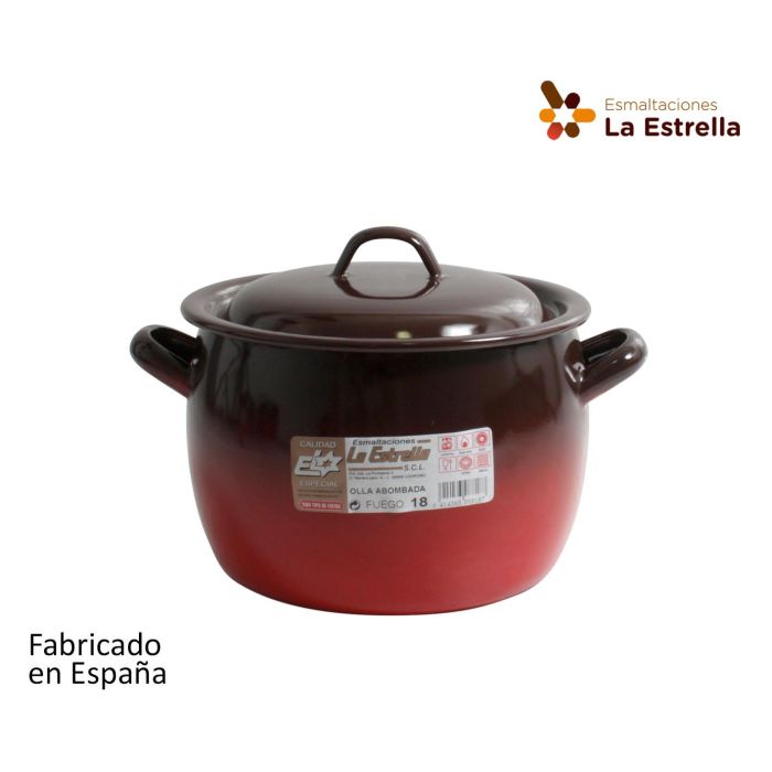 Olla Abombada con Tapa 18 cm - 4L "Fuego" La Estrella (4 Unidades) Olla Abombada con Tapa 18 cm - 4L "Fuego" La Estrella (4 Unidades)