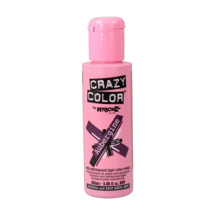 Crazy Color Tinte Semi-Permanente 50 Aubergi 100 Ml para Cabello Decolorado Crazy Color Tinte Semi-Permanente 50 Aubergi 100 Ml para Cabello Decolorado