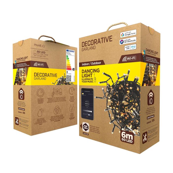 Guirnalda de Luces LED Muvit iO 6 m Negro G