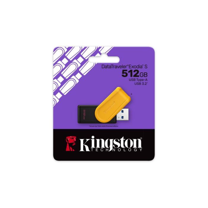 Kingston DTXS/512GB Pendrive DataTraveler Exodia S 512GB Amarillo USB 3.2 Gen 1 Almacenamiento Portátil con Tapón Giratorio 2 Kingston DTXS/512GB Pendrive DataTraveler Exodia S 512GB Amarillo USB 3.2 Gen 1 Almacenamiento Portátil con Tapón Giratorio 2