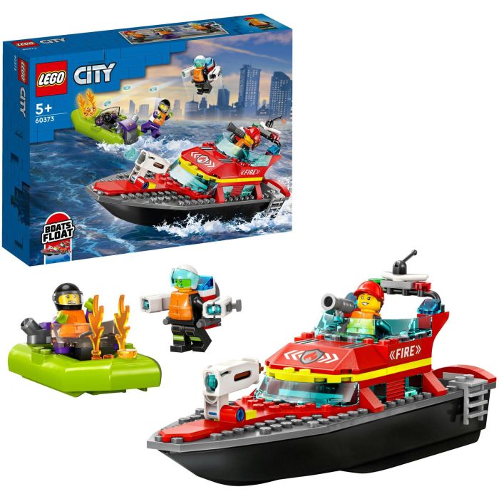 LEGO 60373 El bote de rescate de los bomberos, juguete flotante con jetpack y minifigurinas 2
