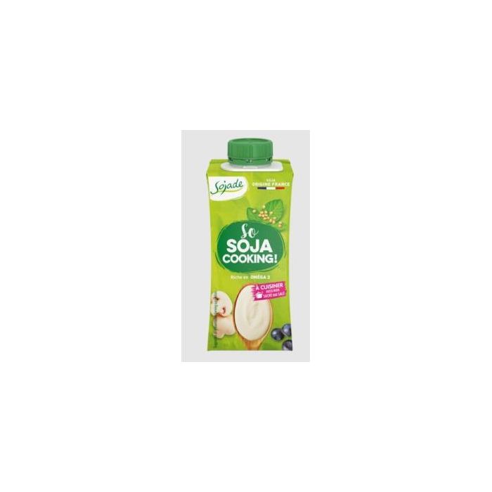 SOJADE Crema de Soja para Cocinar 200ml Bio Vegan, Rica en Omega 3, Sin Gluten ni Lactosa