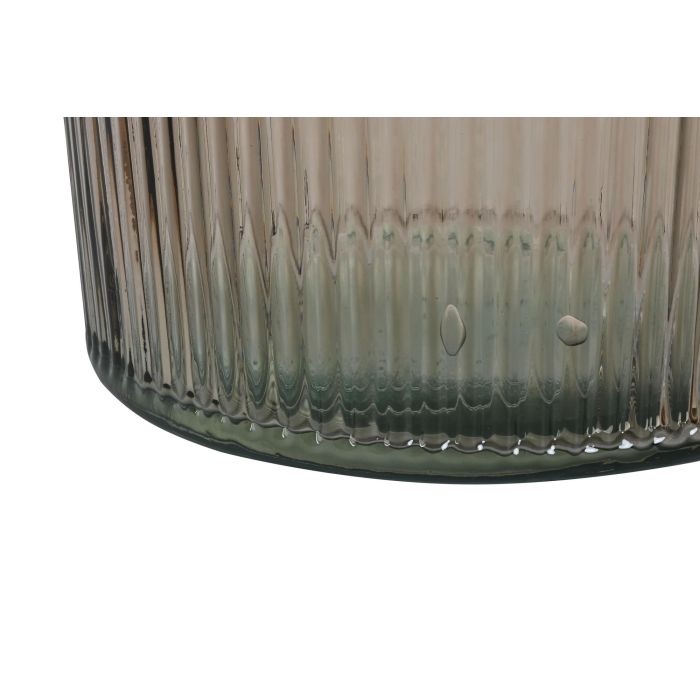 DKD Home Decor Jarrón Urban de Cristal Reciclado Rayado Color Champan 27x71x27 cm 2