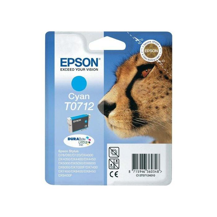 Cartucho Inkjet Epson T071240B0 Stylus D78/92/120 Dx4000/4050/5000/5050/6000/6050/7000F/7400/8400/9400F Cian