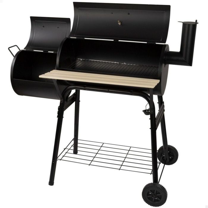 Barbacoa de Carbón con Ruedas Aktive Acero Plástico Metal esmaltado 106 x 106 x 61 cm Negro