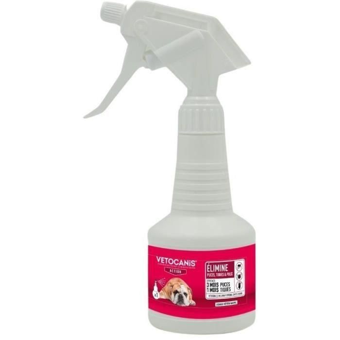 Vetocanis Spray Antiparasitario VETOSOIN con Fipronil para Gatos y Perros, 250 ml - Antipulgas y Antigarrapatas Eficacia Prolongada
