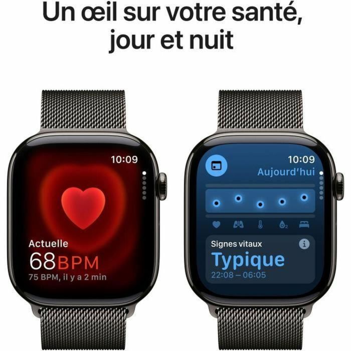 Apple Watch Series 10 GPS + Cellular - 46 mm - Caja de titanio color pizarra - Correa Milanese Loop color pizarra - M/L 2