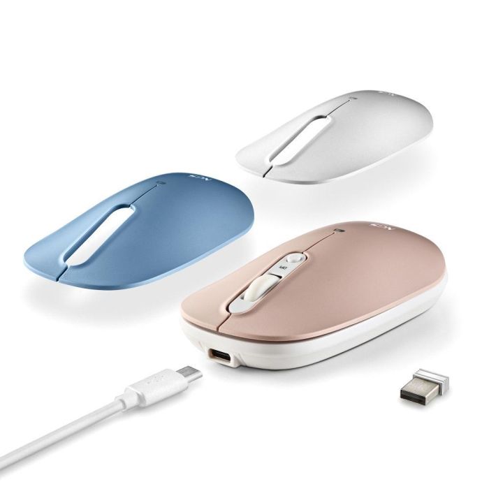 Ratón Inalámbrico por Bluetooth NGS Shell-RB/ Batería recargable/ Hasta 1600 DPI/ Azul/ Blanco/ Rosa 2 Ratón Inalámbrico por Bluetooth NGS Shell-RB/ Batería recargable/ Hasta 1600 DPI/ Azul/ Blanco/ Rosa 2