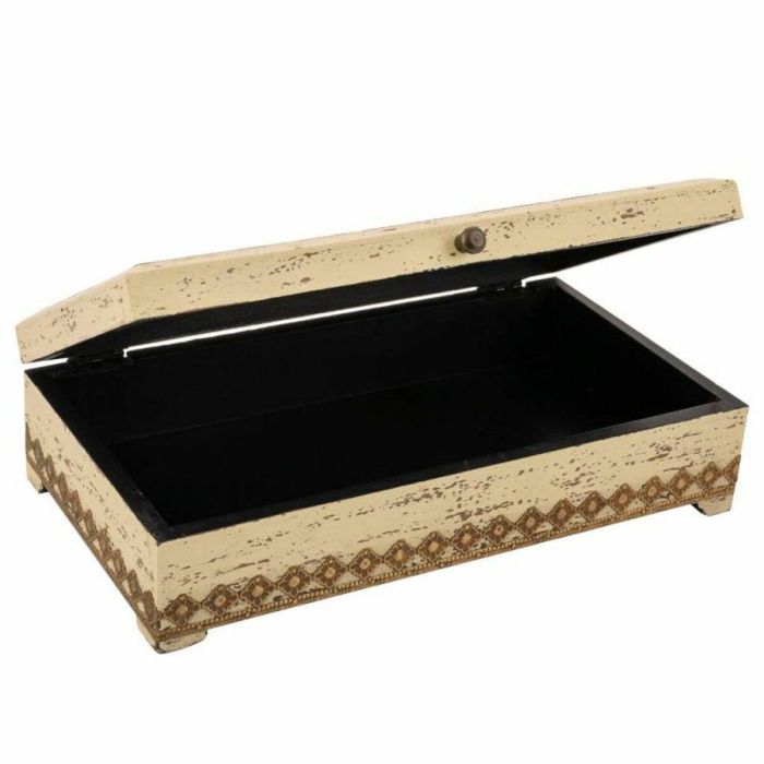 Caja-Joyero Alexandra House Living Crema Madera de mango 18 x 9 x 33 cm 4