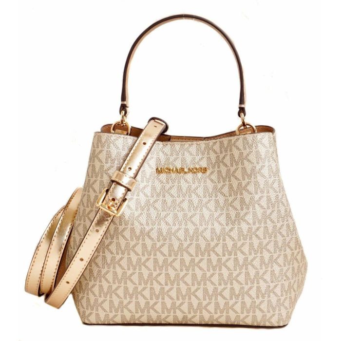 Bolso Bandolera Michael Kors PRATT Dorado 20 x 17 x 10 cm 0 Bolso Bandolera Michael Kors PRATT Dorado 20 x 17 x 10 cm 0