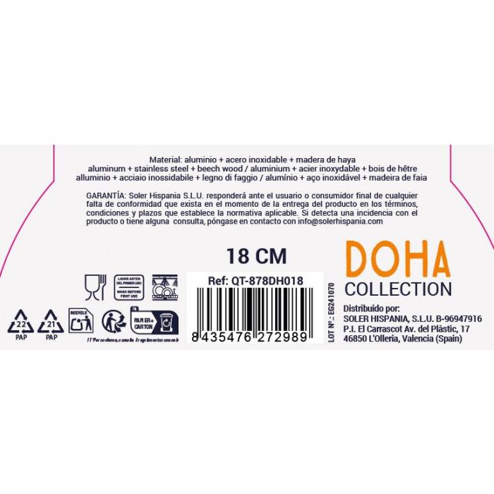 Inde Sartén 18 cm Aluminio Forjado Full Doha Quttin (6 Unidades) 7